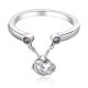 Rose Dangle 925 Sterling zinc Ring