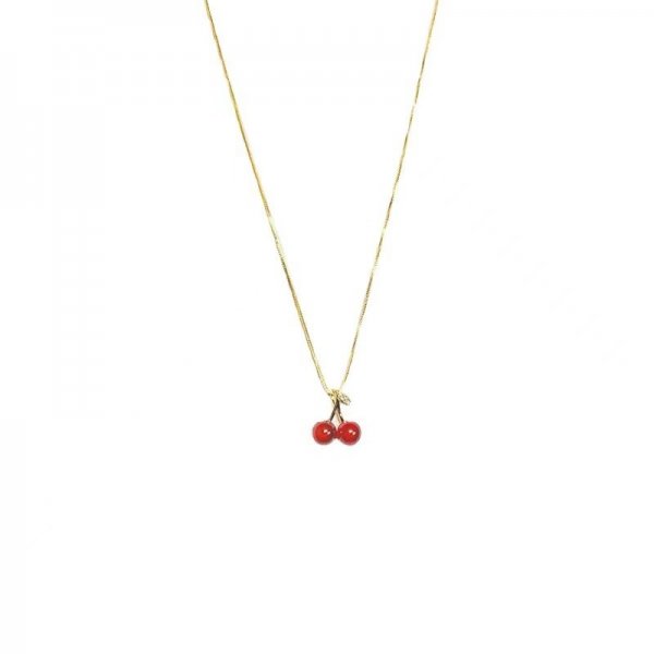 Delicate red garnet necklace