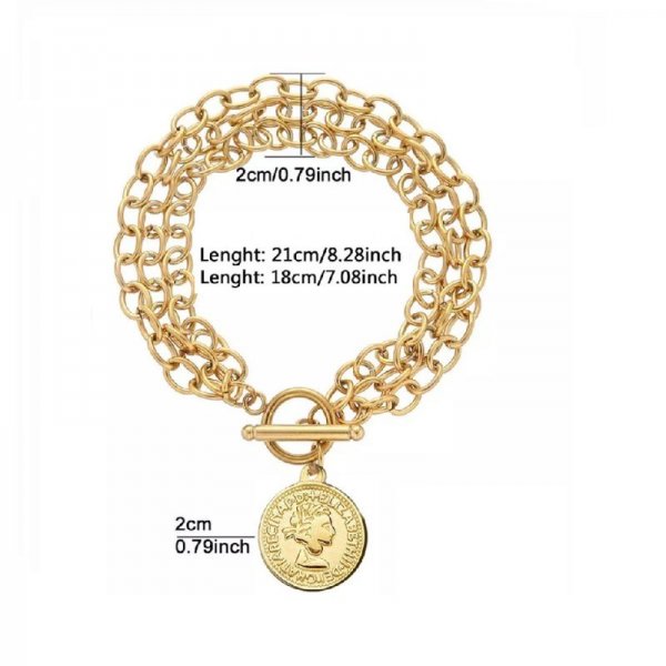 Chunky Coin Trendy Bracelet