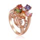 Flower Multicolor Cubic Zirconia Band Ring