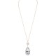 Glass Jewel Teardrop Long Necklace