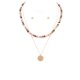 Bead Metal Disc Charm Necklace