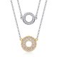 Two Tone  Circle Drop Necklace