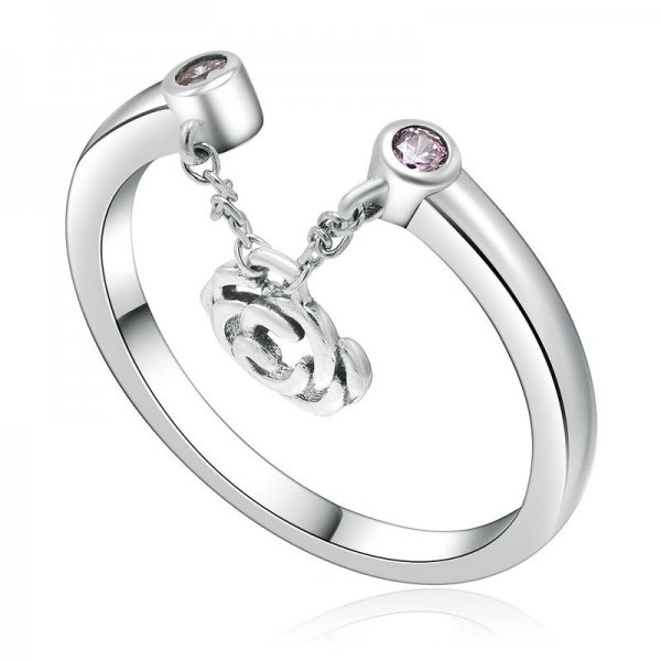 Rose Dangle 925 Sterling zinc Ring