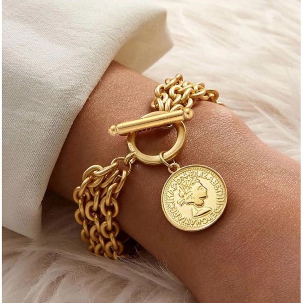 Chunky Coin Trendy Bracelet