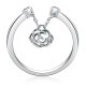 Rose Dangle 925 Sterling zinc Ring