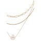 Chain Layered Cream Pearl Necklace