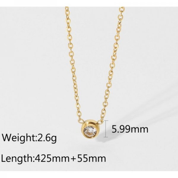 Delicate Round Solitaire Necklace