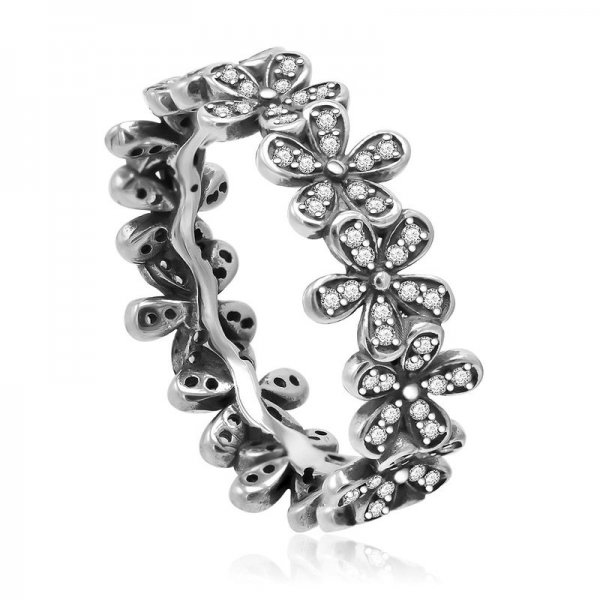 Sterling zinc Dazzling Daisy Band Ring