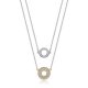 Two Tone  Circle Drop Necklace