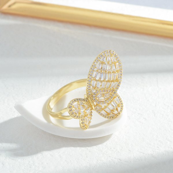 Zircon Butterfly Open Ring